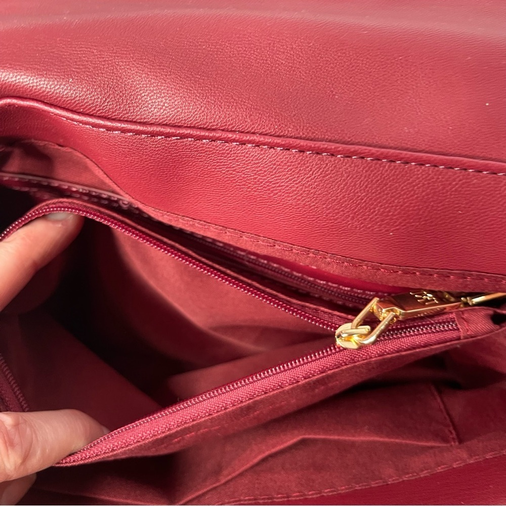 BADGLEY MISCHKA Burgundy Studded Quilted Shoulder Bag - Picture 9 of 13